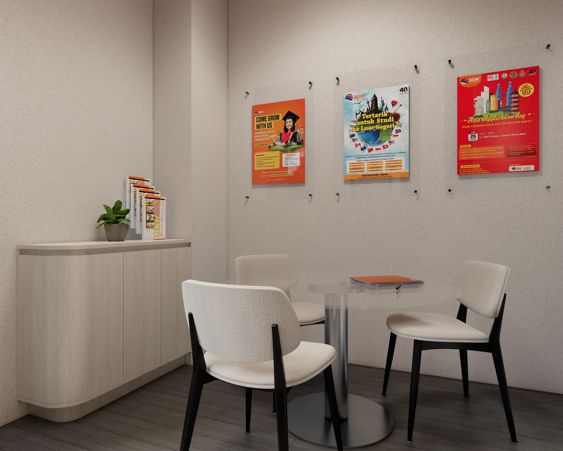 Small meeting corner with a round table
